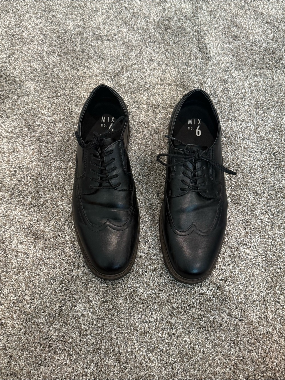 Mix No. 6 Black Leather Wingtip Derby Shoes